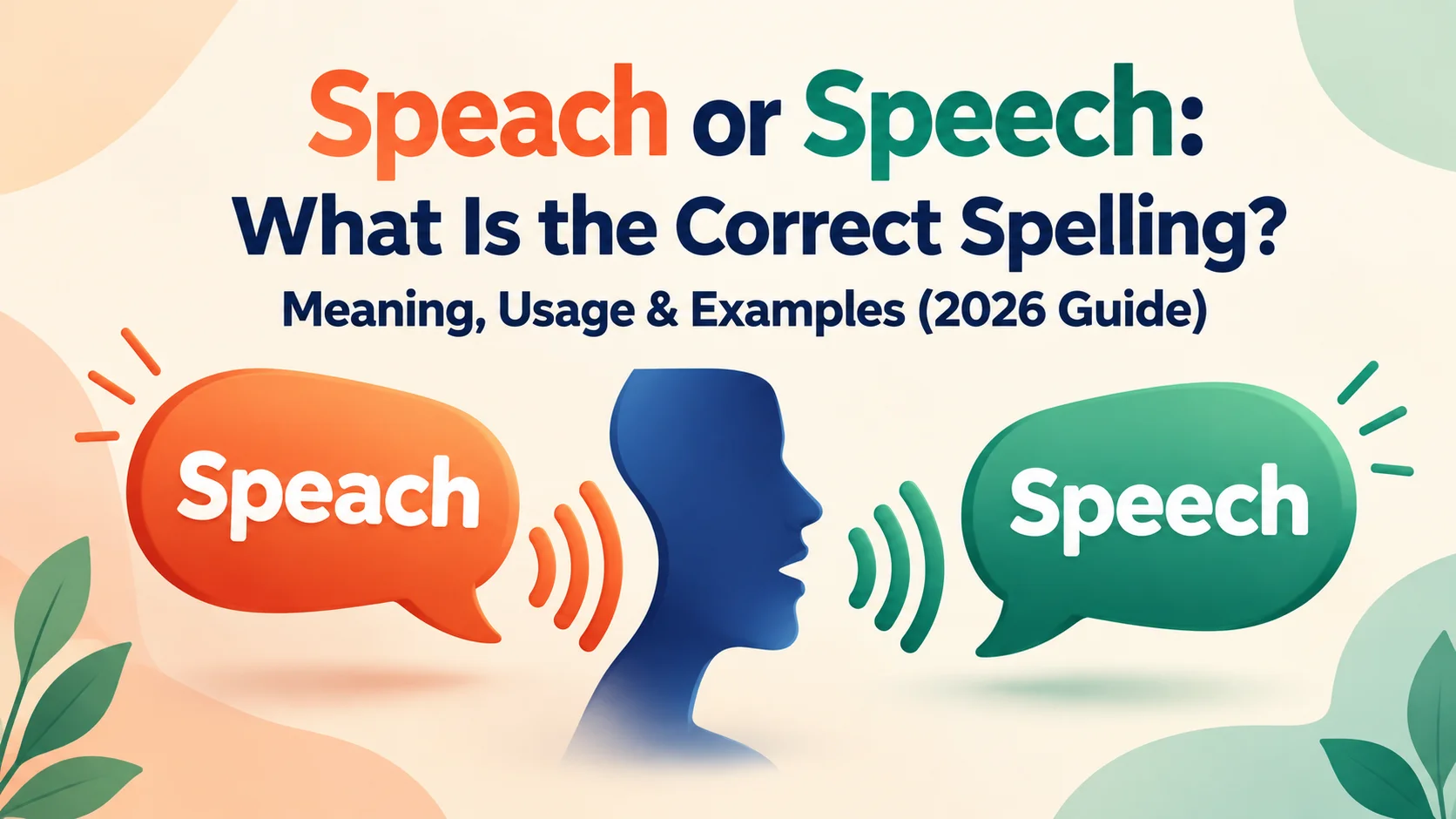 Speach or Speech: What Is the Correct Spelling? Meaning, Usage & Examples (2026 Guide)