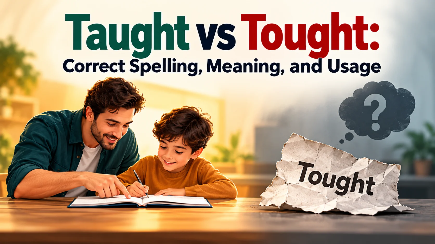 Taught vs Tought: Correct Spelling, Meaning, and Usage
