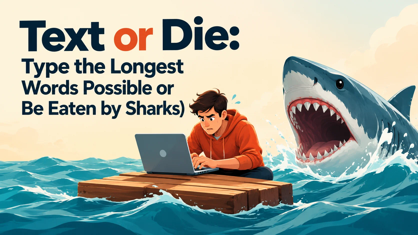 Text or Die: Type the Longest Words Possible or Be Eaten by Sharks